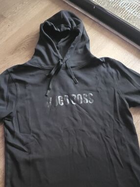 Hugo Boss Black Pullover Hoodie with Gloss Logo